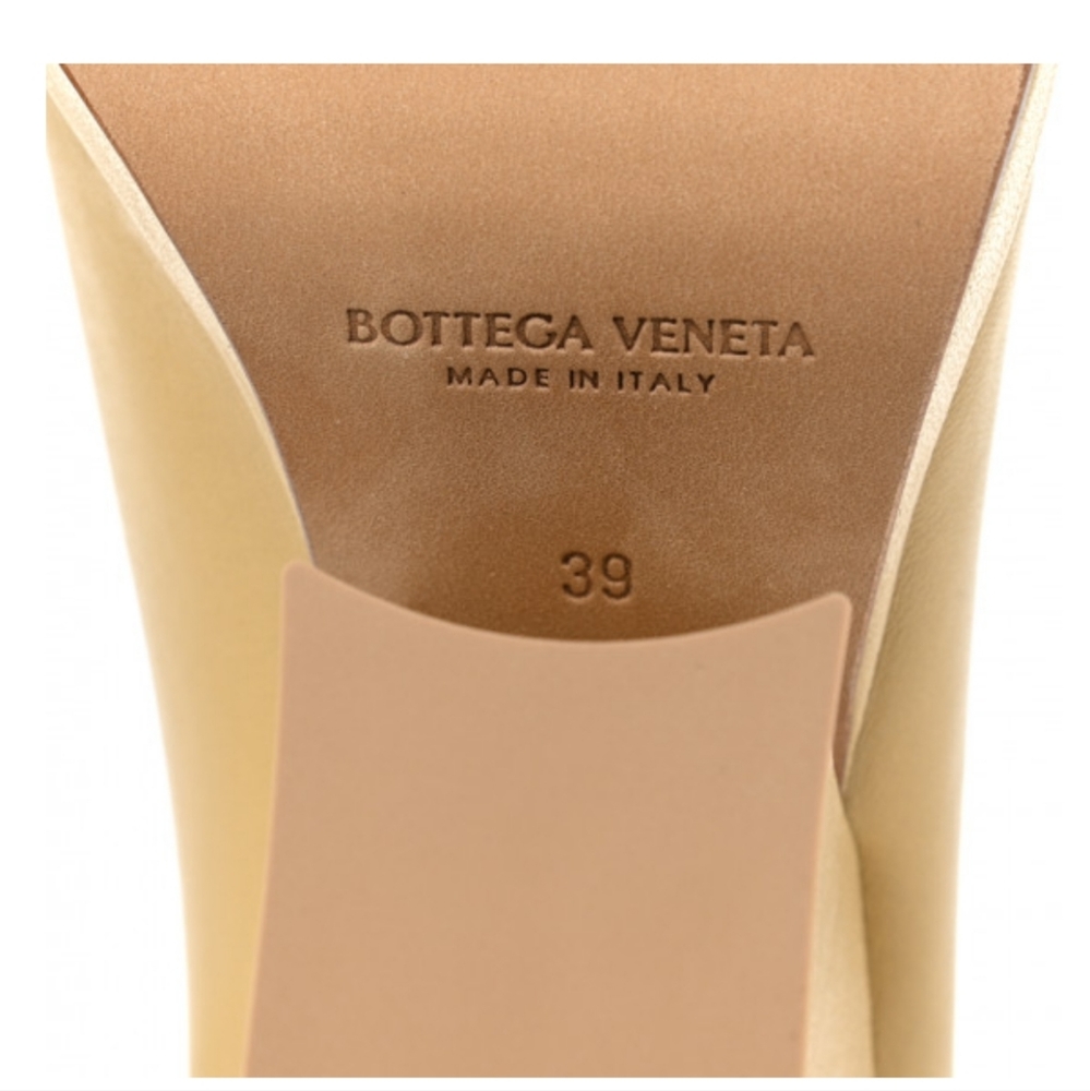 BOTTEGA VENETA Nappa Peep Toe Platform Pumps 39 Cane Sugar - Picture 8 of 8
